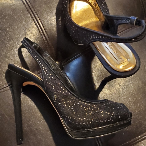 BCBGMaxAzria black sling back heels Pippa Size 7 - Picture 1 of 15